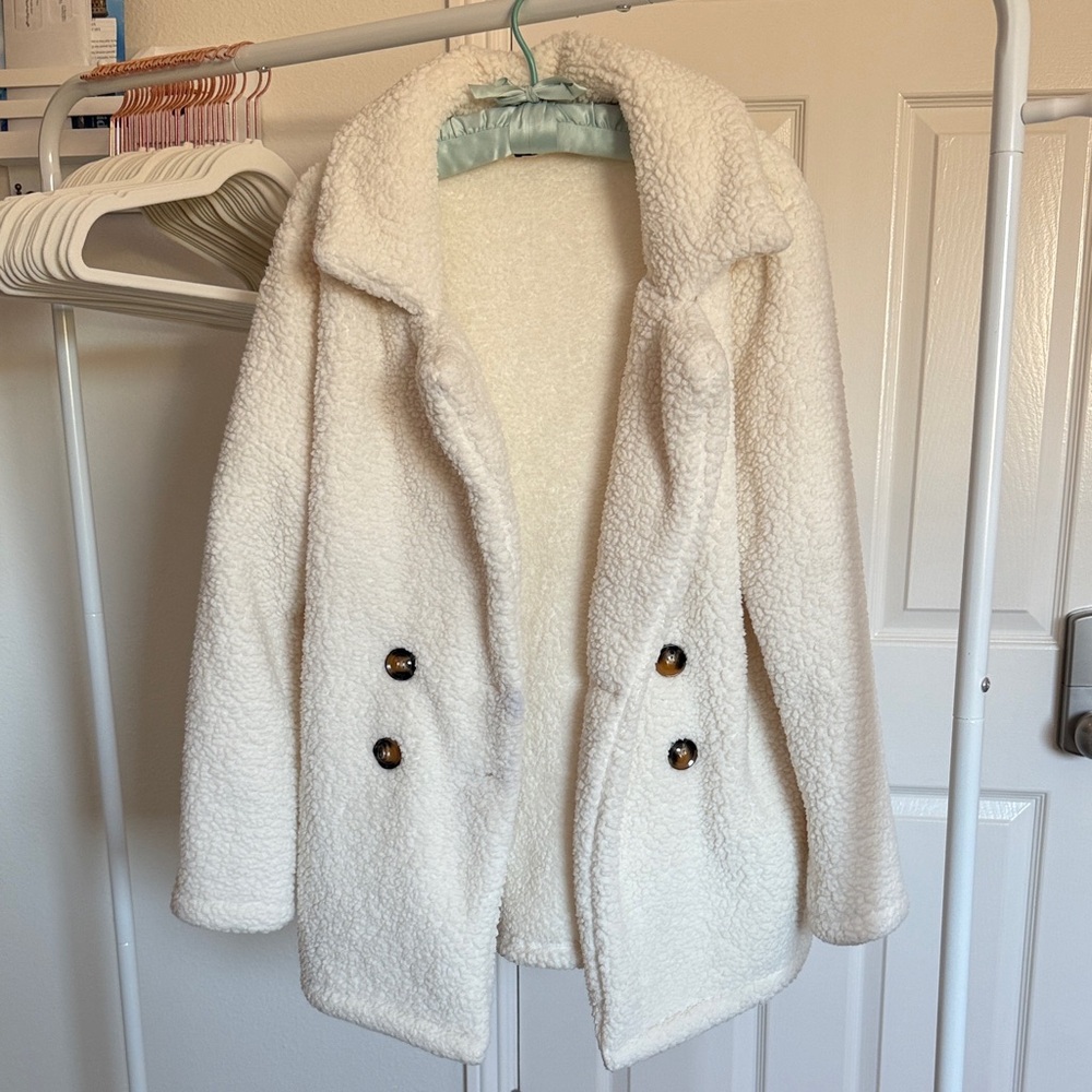 Elegant Cream Teddy Jacket